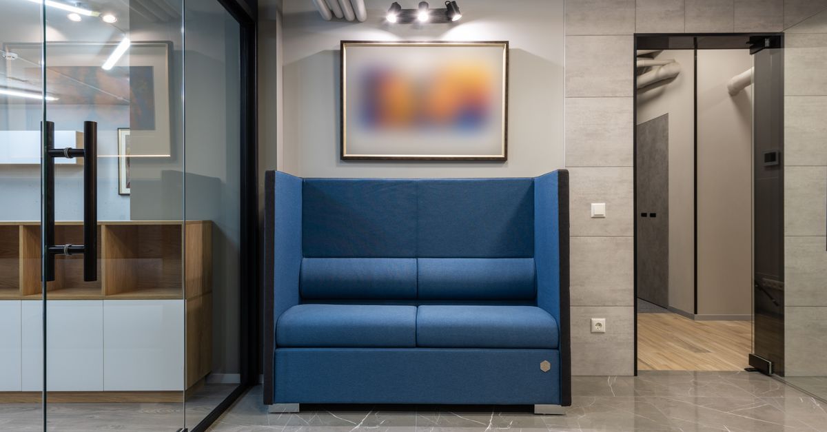 Quartz floor tile in commercial office environment